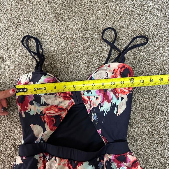 KATE SPADE Women's Floral Cutout Swim Dress Size S In Navy Multi - Picture 11 of 13